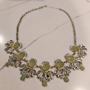 Gold and Green Statement Necklace